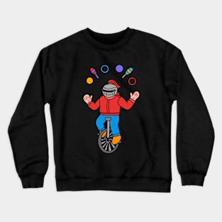 Cartoon knight juggler ride unicycle Crewneck Sweatshirt